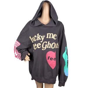 Lucky Me I See Ghosts Reprint Brown Feel Kid Cudi Camp Flog Gnaw Hoodie XL